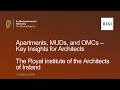 Information Session Apartments MUDs And OMCs Key Insights For Architects