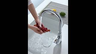 One handle brass kitchen faucet D40 Crocus series chrome 194mm a-Five