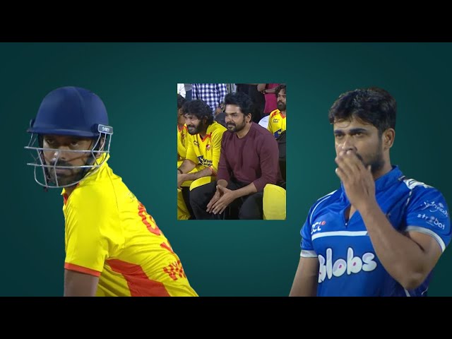 Karthi Cheering Vikranth’s Power Hitting vs Karnataka Bulldozers | Chennai Rhinos | CCL Highlights Karthi Cheering Vikranth’s Power Hitting vs Karnataka Bulldozers | Chennai Rhinos | CCL Highlights