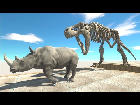 Run away from the T-Rex skeleton and dangerous challenges | Animal Revolt Battle Simulator