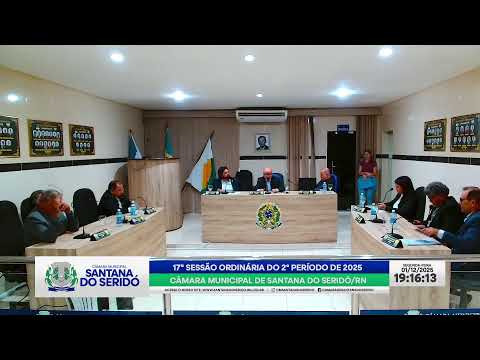 17ª SESSÃO ORDINÁRIA DO 2º PERÍODO DE 2025 - 01/12/25