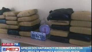 Apresan dos haitianos y un dominicano con 242 libras de presunta marihuana en SDE