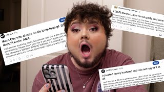drunk makeup while I read IM cheating on my partner stories on reddit