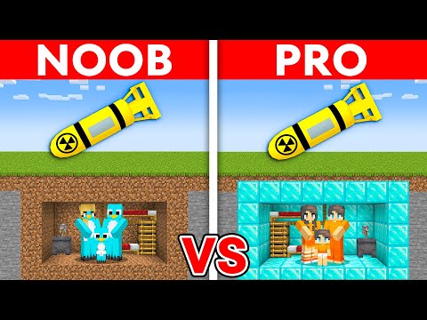 Family NOOB vs PRO: DOOMSDAY BUNKER Build Challenge in Minecraft
