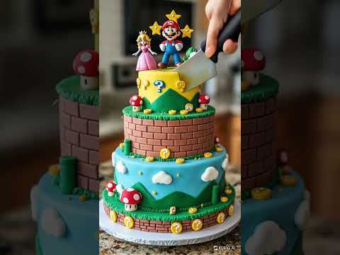 Watch This Mario Cake Get Sliced To Reveal Something AMAZING!