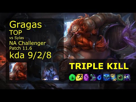 Gragas vs Sylas Top - NA Challenger 9/2/8 Patch 11.6 Gameplay
