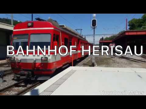 Züge beim Bahnhof Herisau