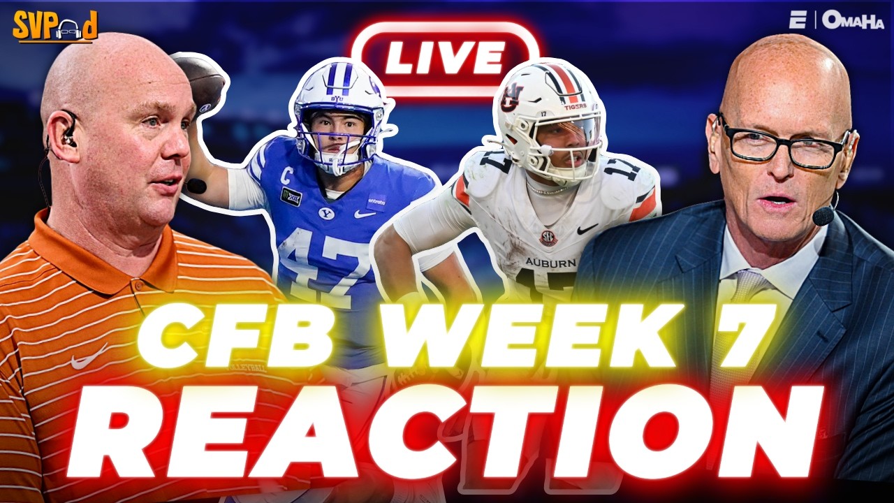 CFB Week 7 REACTION! BYU, Auburn, Tennessee pull off HUGE upsets + Miami, Ohio State win | SVPod