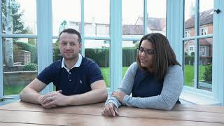 Gareth & Emma’s door. The modern classic – ‘Pentland’ in Pearl Grey.