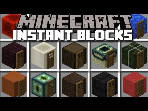 Minecraft INSTANT BLOCK HOUSE MOD / SPAWN BLOCKS AND MAKE INSTANT STRUCTURES !! Minecraft