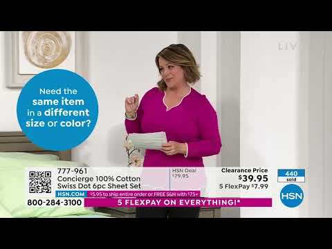 Concierge Collection 400TC 100% Cotton Swiss Dot 6piece ...