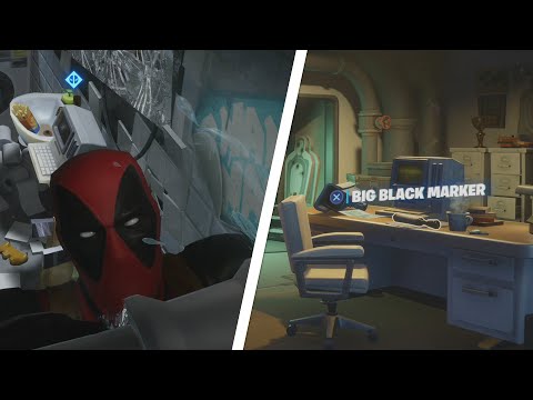 Find Deadpools Big Black Marker Location - Fortnite Week 6 Deadpool Challenge