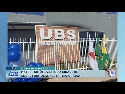 Governador na região: Mateus Simões visita a cidade de Águas Formosas nesta terça-feira.
