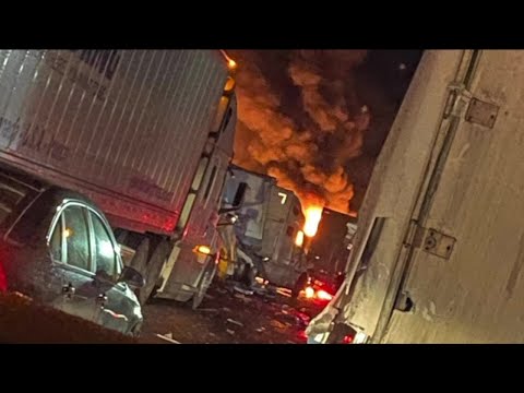 No serious injuries reported after slick roads cause massive pileup in Jackson County