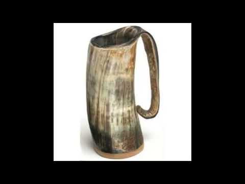 Natural drinking horn cup mug