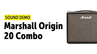 Video thumbnail for Marshall Origin 20 Combo Sound Demo (no talking) by Guitar Bonedo