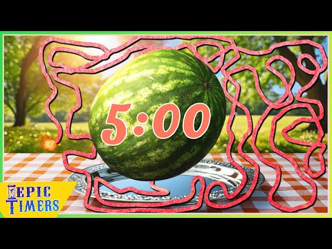 5 Minute Timer with Music and fun Watermelon timer bomb