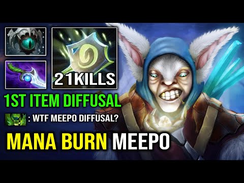 WTF Diffusal Meepo Brutal Mana Burn with Unlimited Earthbind No Mercy Allowed Dota 2