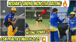 Nishant Sindhu Monster Batting 🥵 Csk Practice Session 2023