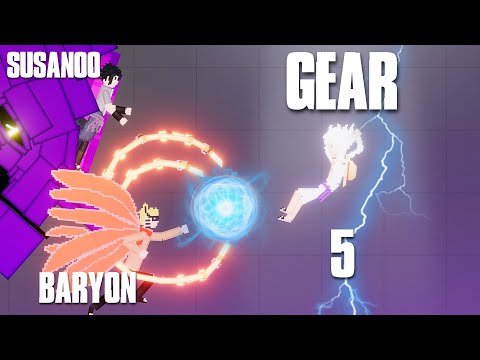 Luffy Gear 5 vs Naruto Baryon Mode & Sasuke Susanoo Form Part.2
