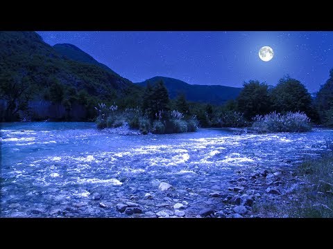 Relaxing Music to Sleep With from Manso RIver at Night with the Full Moon