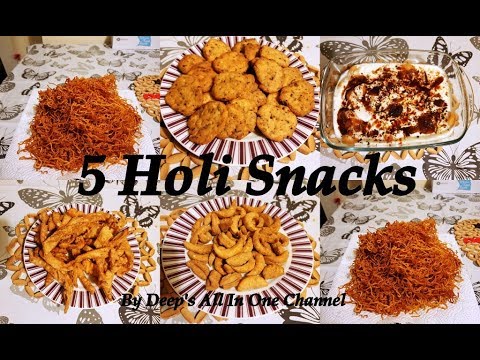 Holi Recipe | Holi Special Indian Snacks  | Aloo Bhujia, Namak Para, Mathri, Masala Kaju & Dahi Bada Video