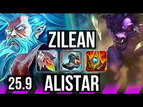ZILEAN & Lucian vs ALISTAR & Ezreal (SUP) | 0/4/34 | KR Master | 25.9