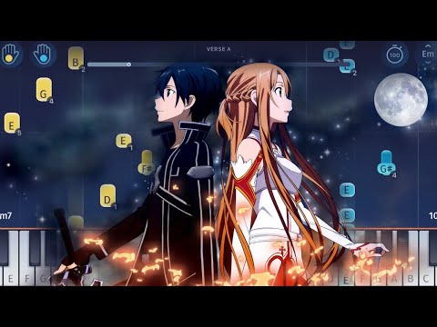 Sword Art Online - Crossing Field - EASY Piano Tutorial
