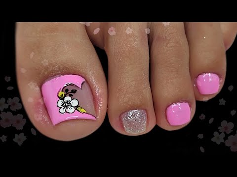 UÑAS DECORADAS CON FLOR | UÑAS PARA PIES DECORADAS 🌸💅