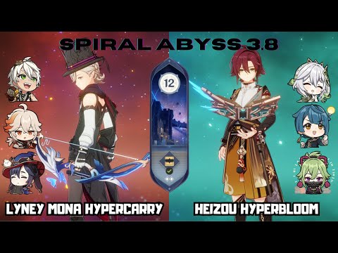 C0 Lyney Mona Hypercarry & C4 Heizou Hyperbloom | 3.8 Spiral Abyss Floor 12 | Genshin Impact