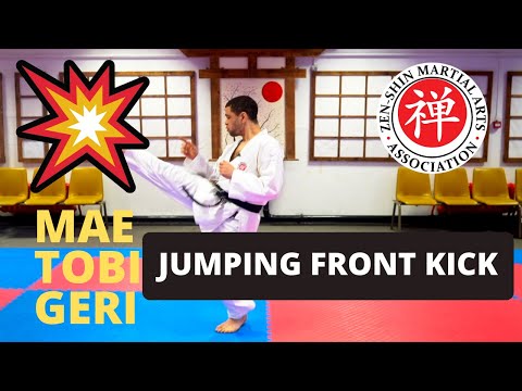 How to do a Jump Front Kick - Mae Tobi Geri - Shotokan Karate
