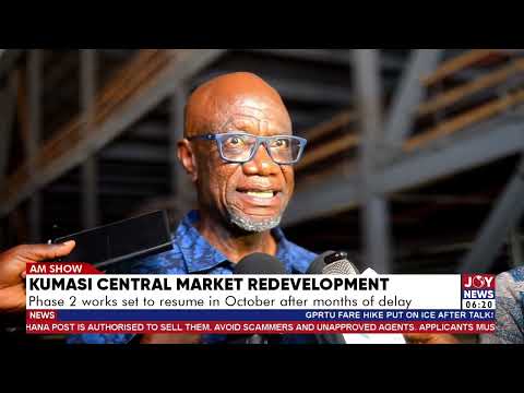 Kumasi Central Market redevelopment: Phase 2 works set to resume in October after months of delay.