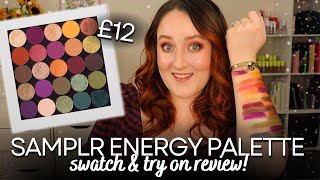 SAMPLR BEAUTY ENERGY EYESHADOW PALETTE SWATCH & REVIEW! *NEW* Cruelty Free & Affordable Makeup Tryon