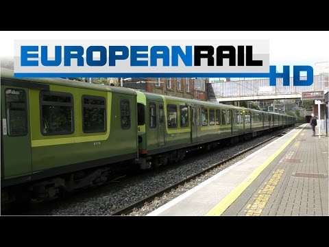 Iarnród Éireann Irish Rail DART 8100 EMU 8138 + 8108 + 8104 + 8115 arrives at Glenageary Station