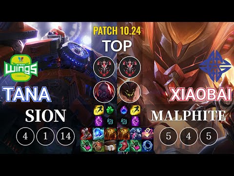 JAG TaNa Sion vs ES Xiaobai Malphite Top - KR Patch 10.24