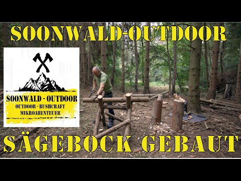 Bushcraftcamp Lagerbau - Sägebock bauen im Bushcraftcamp soonwald-outdoor