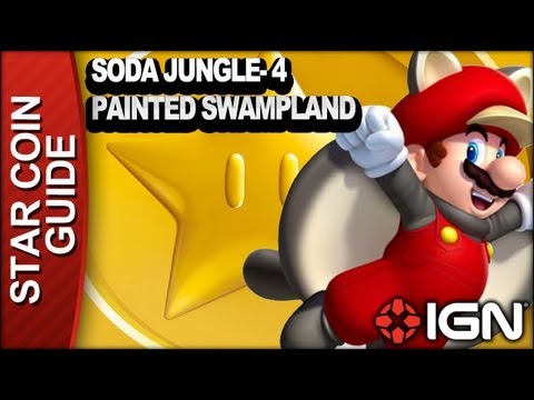 New Super Mario Bros. U 3 Star Coin Walkthrough - Soda Jungle-4: Painted Swampland