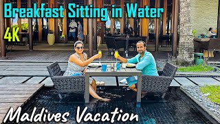 Delicious Buffet Breakfast with Alcohol Drinks at W Maldives | Hindi Vlog | 4K