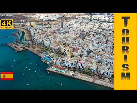 Arrecife - the capital of Lanzarote (Canary Islands, Spain) - Drone footage