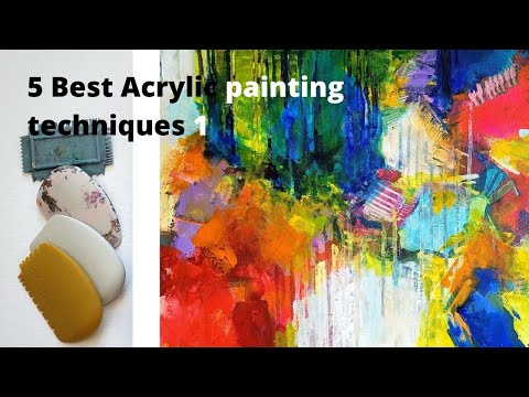 Best 5 Abstract acrylic painting techniques Catalyst Palette knife dripping scratching and layering