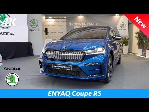 Škoda Enyaq Coupe RS 2022  - Quick look in 4K | Exterior - Interior (Race Blue & Crystal Grill)