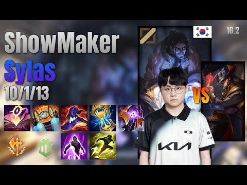 ShowMaker Mid Sylas vs Twisted Fate lol KR solo rank Full Game 16.2 | 쇼메이커 사일러스 vs 트위스티드 페이트