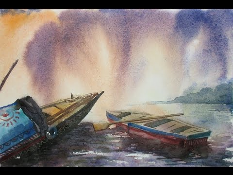 How to Paint sailing boats with Watercolor | Step by step Video