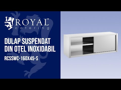 video - Dulap suspendat din oțel inoxidabil - 160 x 45 cm