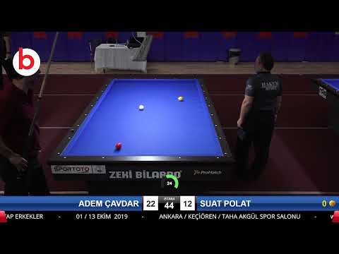 ADEM ÇAVDAR & SUAT POLAT Bilardo Maçı - 2019 TÜRKİYE KUPASI 2.ETAP ERKEKLER-2.ÖN ELEME