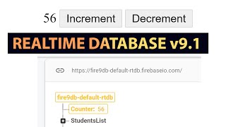 Increment/Decrement Function with Firebase v9.1 Realtime Database using JavaScript