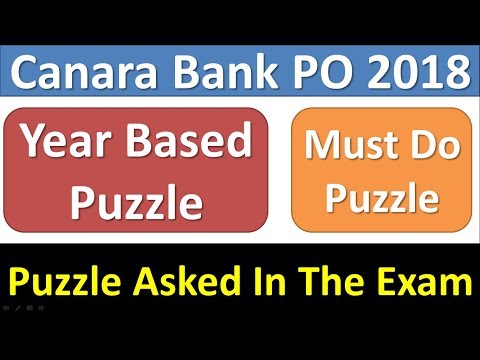Canara Bank PO 2018 Puzzle Asked In The Exam | Year Based Puzzle