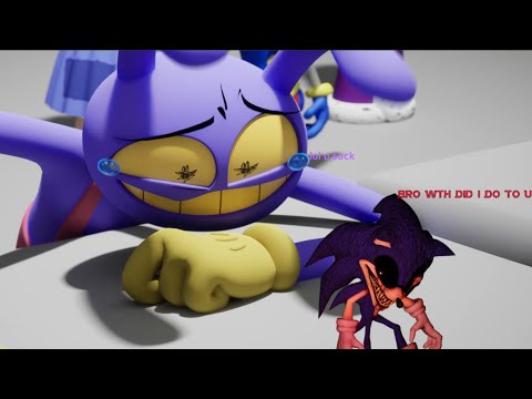 |THE AMAZING DIGITAL CIRCUS| jax’s crashout at Caine but it has sonic.exe … theme in the background