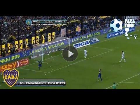 Gol de Gigliotti. Boca 2 - Quilmes 0. Fecha 9. Torneo Inicial 2013. Fútbol Para Todos