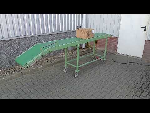 Gebruikte Transportband 40 cm breed &ndash; 3.1 meter met verstelbare invoerhoogteYouTube omschrijving
